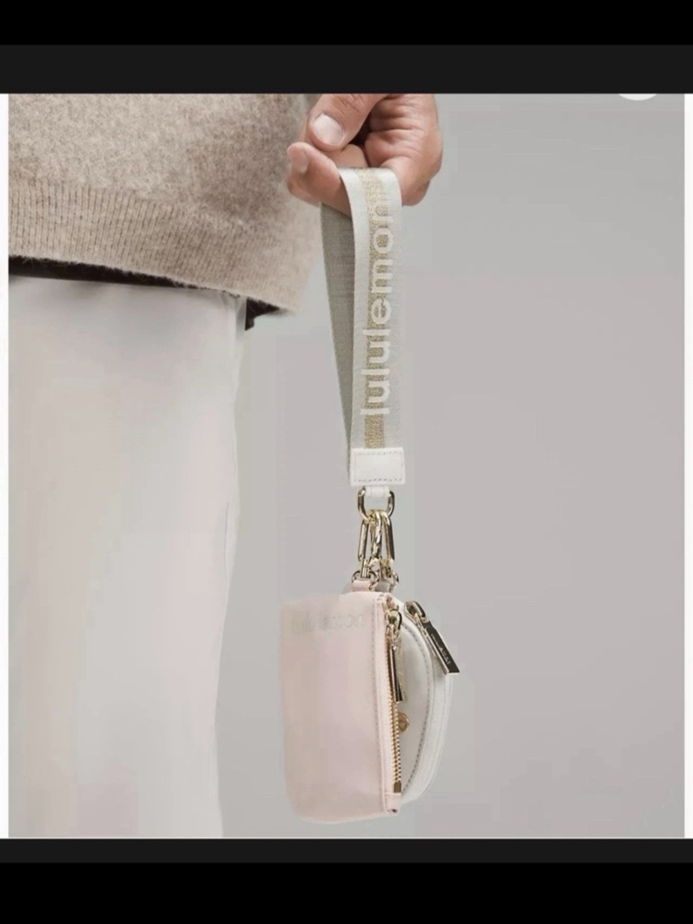 lululemon athletica Pink and Cream Wristlet Clutch